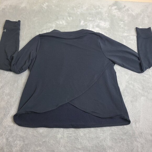 Women’s Under Armour Rival Terry Crew Long Sleeve Large Shirt Black sweatshirt - Picture 5 of 6